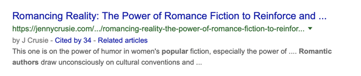 romance author SERP 2 