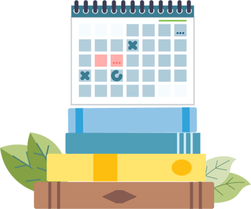 calendar book stack